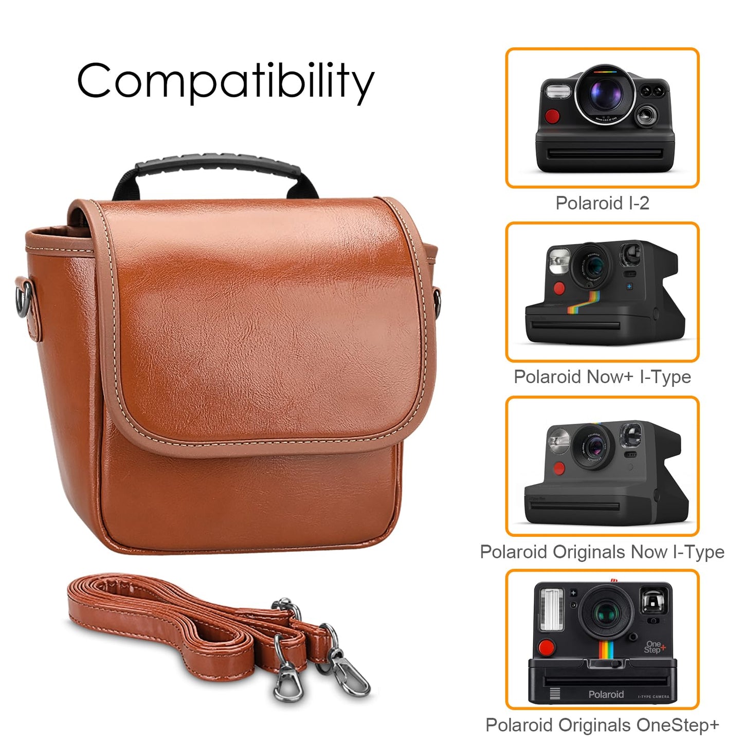 Fintie Camera Bag Compatible with Polaroid Now+ Generation 3/2/1 I-Type, Polaroid Now Gen 3rd/2nd/1st, OneStep 2 VF, I-2 Instant Film Camera Travel