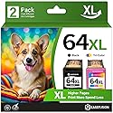 EaseFusion 64XL Black and Color Ink Cartridge Remanufactured Replacement for HP Ink 64 HP64 HP64XL Combo Pack Compatible with HP Envy Photo 7800 7855