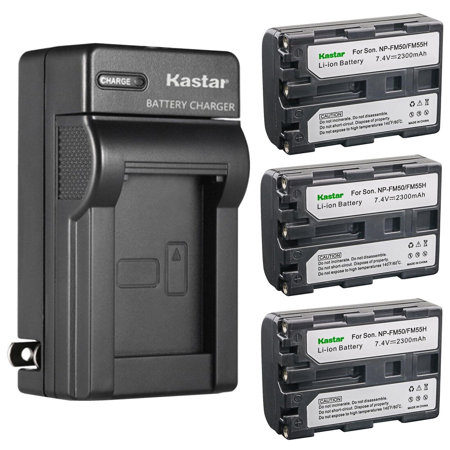 Kastar 3-Pack Battery and AC Wall Charger Replacement for Sony DCR-TRV140, DCR-TRV145, DCR-TRV147, DCR-TRV230, DCR-TRV239, DCR-TRV240, DCR-TRV245