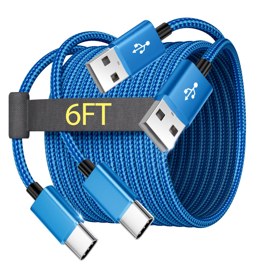 2-Pack 6FT USB C Charger Cable for Motorola Moto G Fast/G Power/G Pure/G Stylus 5G,Moto G9 G8 G7 Play Power Plus Edge X4 Z4 Z3 Z2 Play Z Droid Force