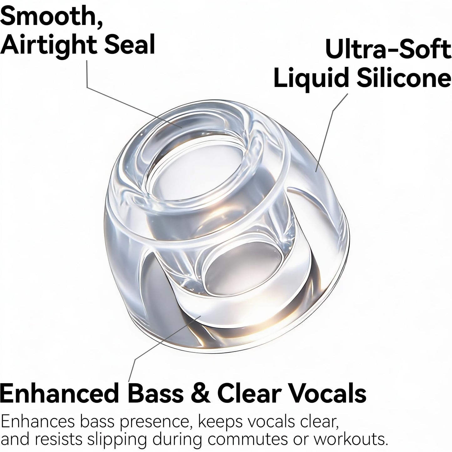 Tipsy IEM Ear Tips Set, 6 Pairs: Liquid Silicone, Skin?Friendly Silicone, Memory Foam, Fits Tipsy M5/M3/M1/HD6/HD4 (B-M Size)