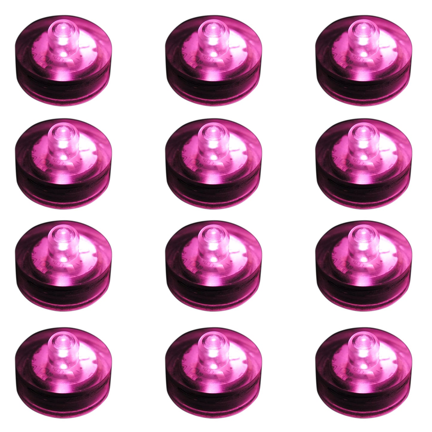 LumaBase Submersible Battery Operated LED Lights, Pink - Set of 12