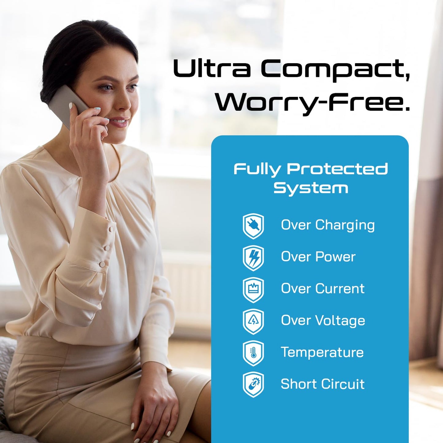 Ceptics Universal Travel Adapter Kit – 2 USA Sockets, USB-A, USB-C PD 35W + Cable, Surge Protected Plugs for EU, UK, AU, China, Japan, ETL Tested