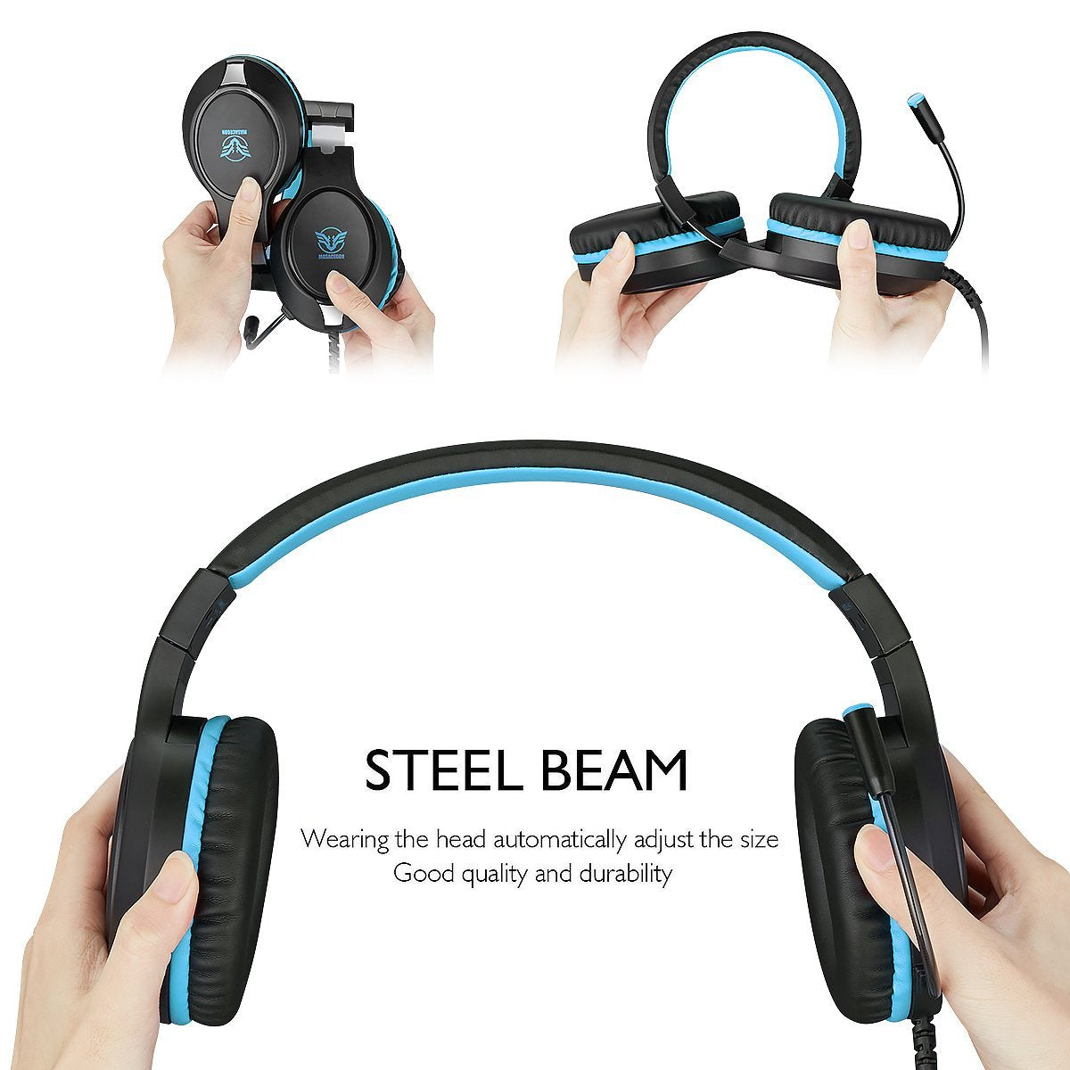 Gaming Headset for Nintendo Switch, Xbox One, PS4, PS5, Bass Surround and Noise Cancelling with Flexible Mic, 3.5mm Wired Adjustable Over-Ear