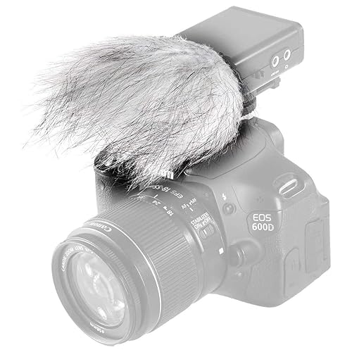 Movo WS9 Furry Outdoor Windscreen Microphone Muff for Portable Digital Recorders up to 3" X 1.5" (W x D) - Fits The Zoom H4n PRO, H5, H6, Tascam