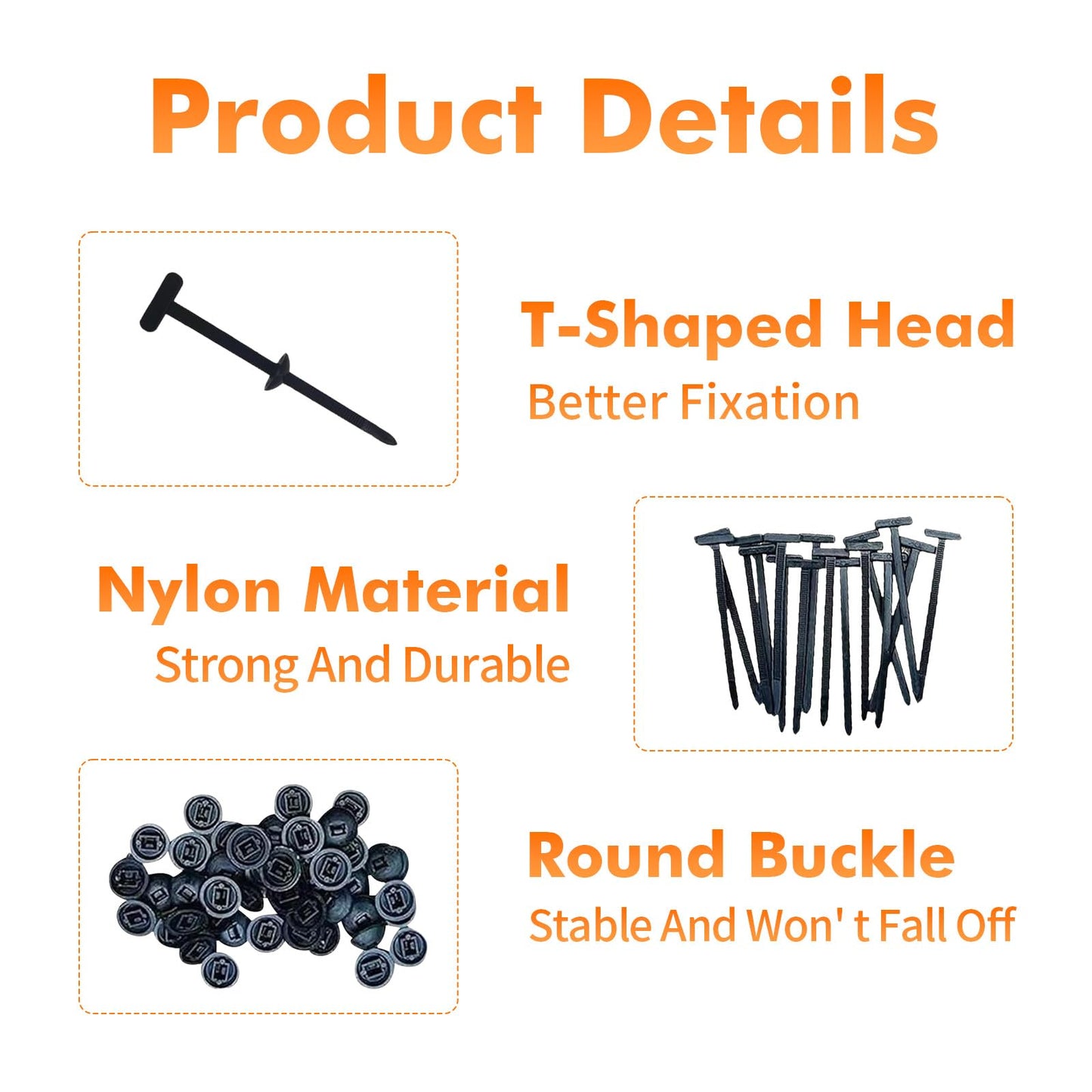 Nylon Universal Cable Tie Buckle, Automotive Zipper Clips, Self-Locking Zip Tie Clips with UV & Heat Resistant for Car Auto Bumper Fender Trunk Repair