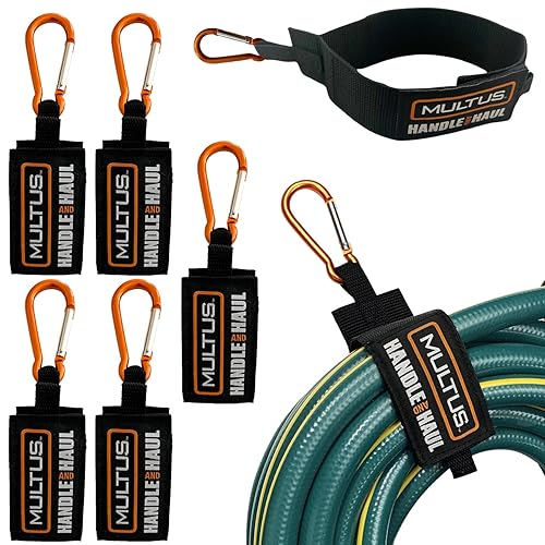 MULTUS Hook and Loop Caribiner Storage Strap for Home Shop Garage to Organize Electric Cords Tools Ropes Cable Strap Hoses Groceries and Travel Strap