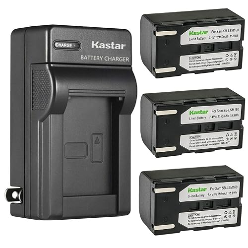 Kastar 3-Pack SB-LSM160 Battery and AC Wall Charger Replacement for Samsung SC-D357, SC-D362, SC-D363, SC-D364, SC-D365, SC-D366, SC-D371, SC-D372