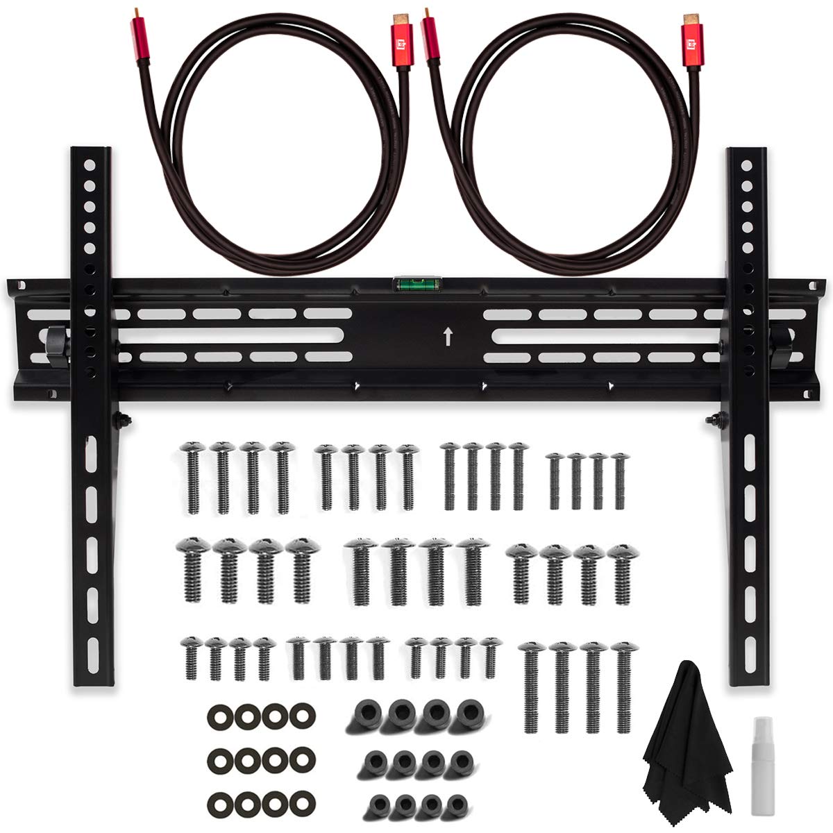 Deco Mount 37"-70" Full Motion TV Wall Mount Bracket with Tilt Function, Included Universal Mounting Hardware, 110 LB Capacity, 2 6FT 4K HDMI 2.0