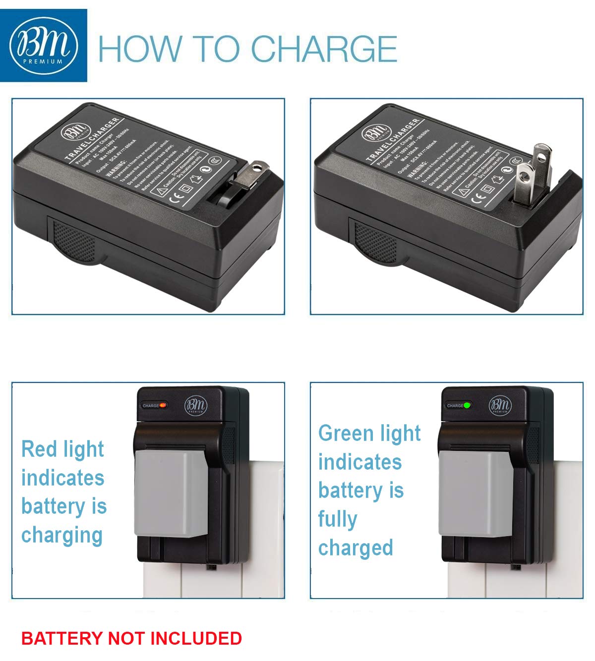 BM Premium BP718, BP727 Battery Charger for Canon HFR80, HFR82, HFR800, HFR70, HFR72, HFR700, HFM52, HFM500, HFR30, HFR32, HFR300, HFR40, HFR42