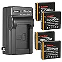 Kastar 4-Pack KLIC-7004 Battery and AC Wall Charger Replacement for Kodak KLIC-7004 K7004 Battery, Kodak K7700 Charger, Kodak Zi8, EasyShare V1233