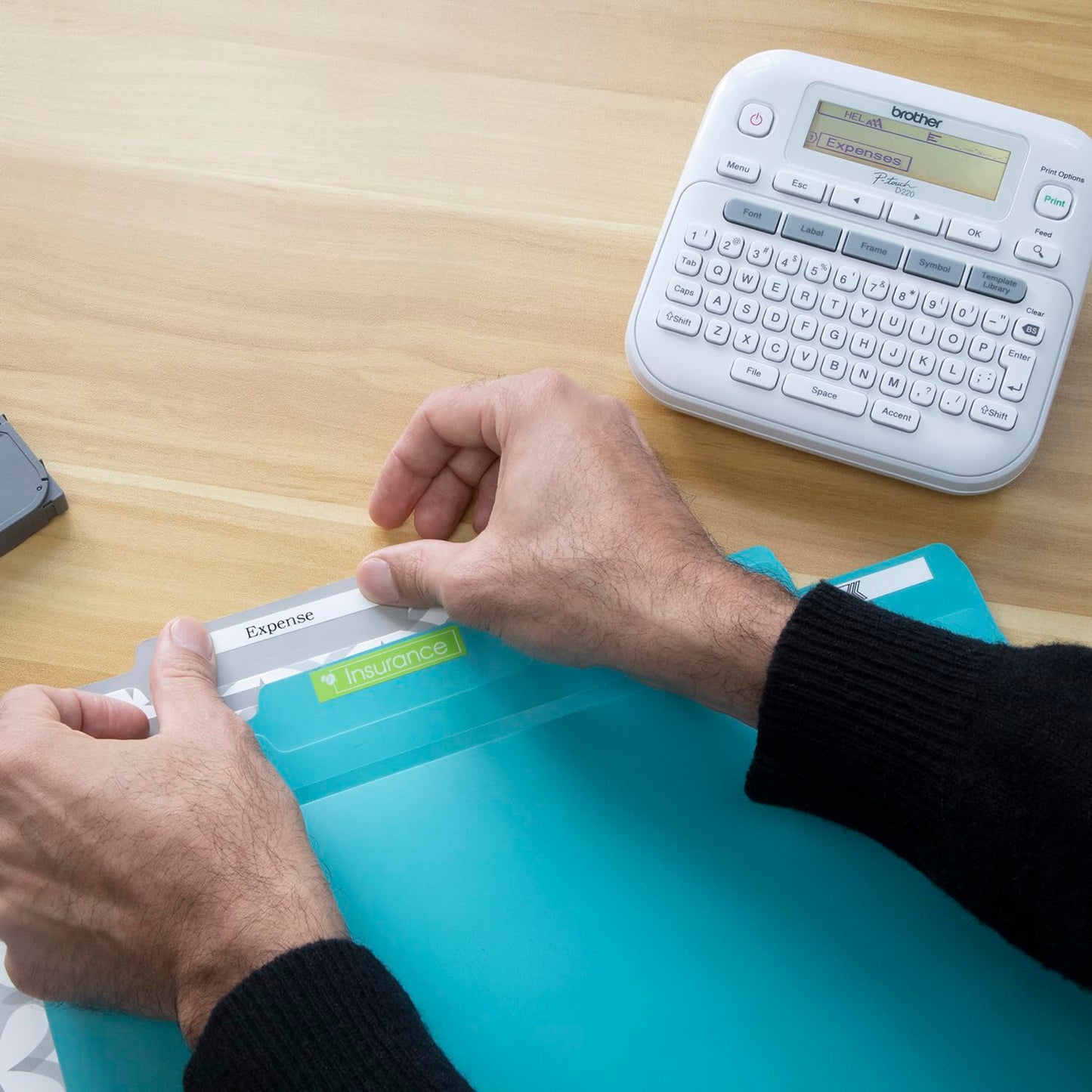 Brother P-Touch Label Maker, PTD220, Thermal, Inkless Printer for Home & Office, Portable & Lightweight, QWERTY Keyboard, One-Touch Keys & 25 Pre-Set