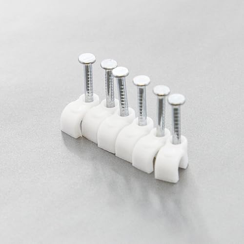 10000 Round 3/16 Inches (5 mm) Cable Wire Clips Cable Management Cord Tie Holder Coaxial Nail in Clamps Tacks