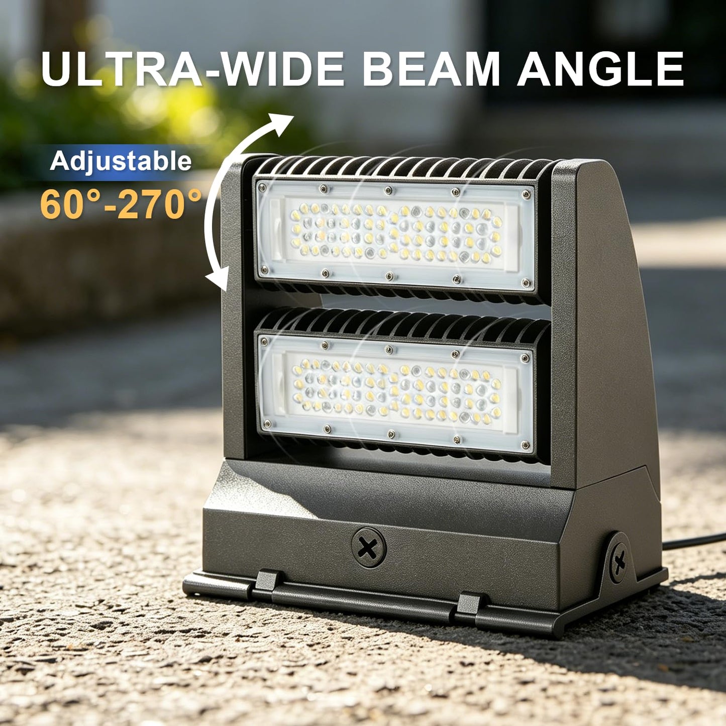 LED Wall Pack Light Outdoor 5400LM 40W, 5000K Daylight Security Light, Adjustable 0°-270°, IP65 Waterproof Outdoor Wall Lighting Fixture, Replaces