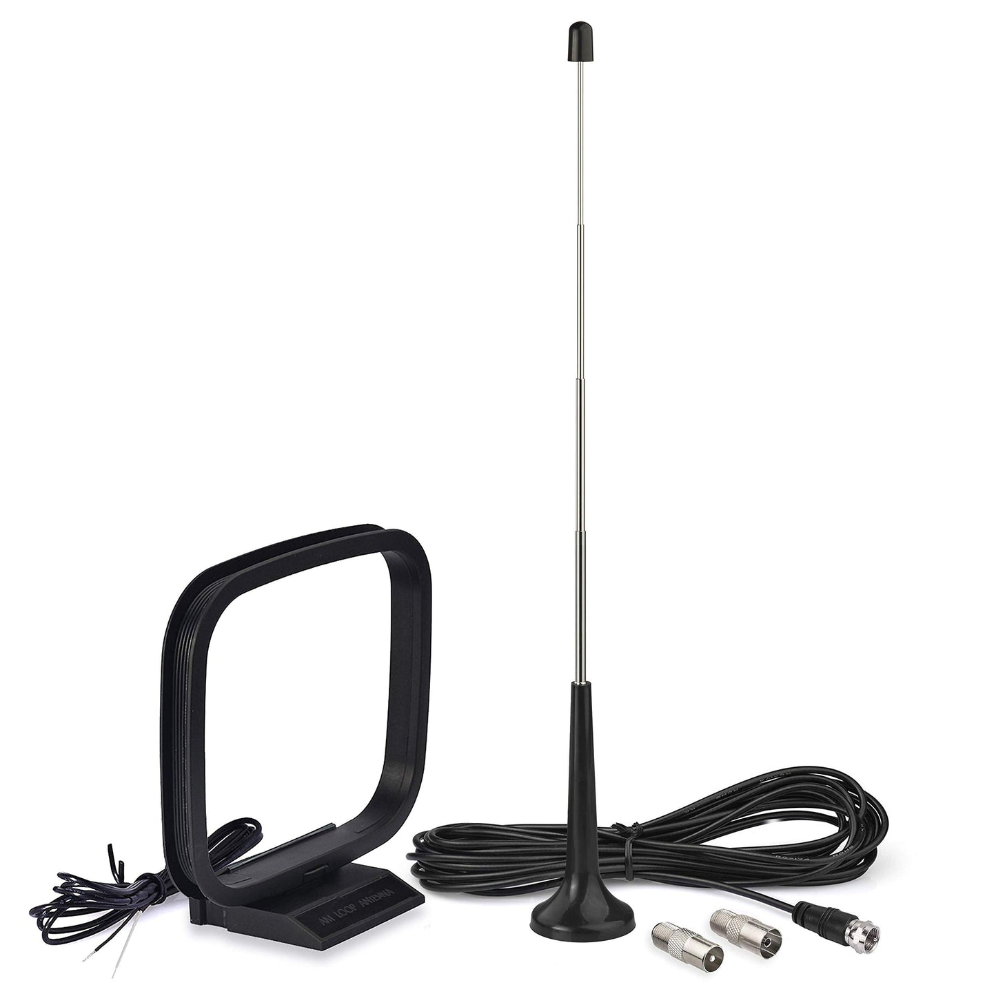 Bingfu Magnetic Base Telescopic FM Antenna and AM Loop Antenna for Pioneer Onkyo Yamaha Marantz Indoor Digital HD Radio FM Bluetooth Home Stereo