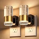 URLIGHTS Plug in Night Light with Dusk to Dawn Sensor, Adjustable 0-100LM LED Nightlight with 3 Color Temperatures, 180° Swivel, Acrylic Bubble Light