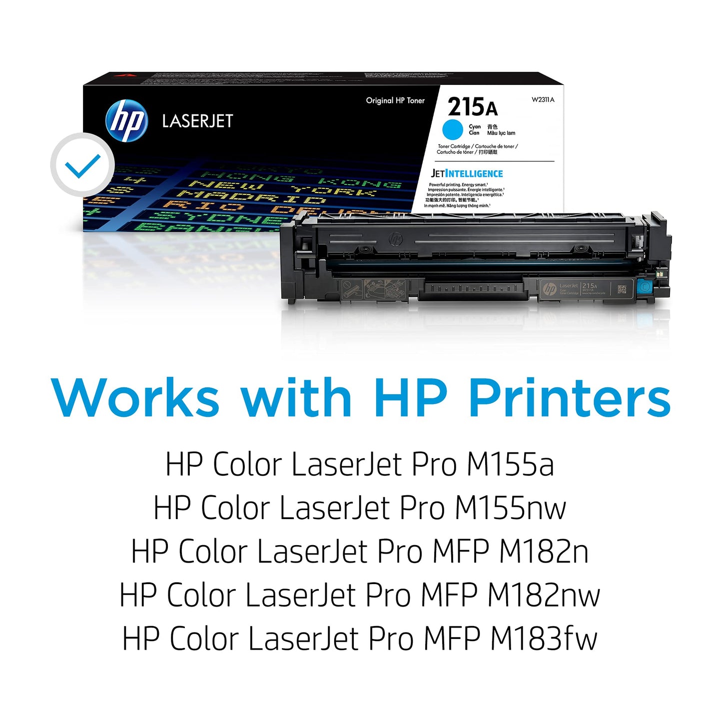 HP 215A Cyan Toner Cartridge Printers | Works with Color LaserJet Pro M155, Color LaserJet Pro MFP M182, M183 Series | W2311A