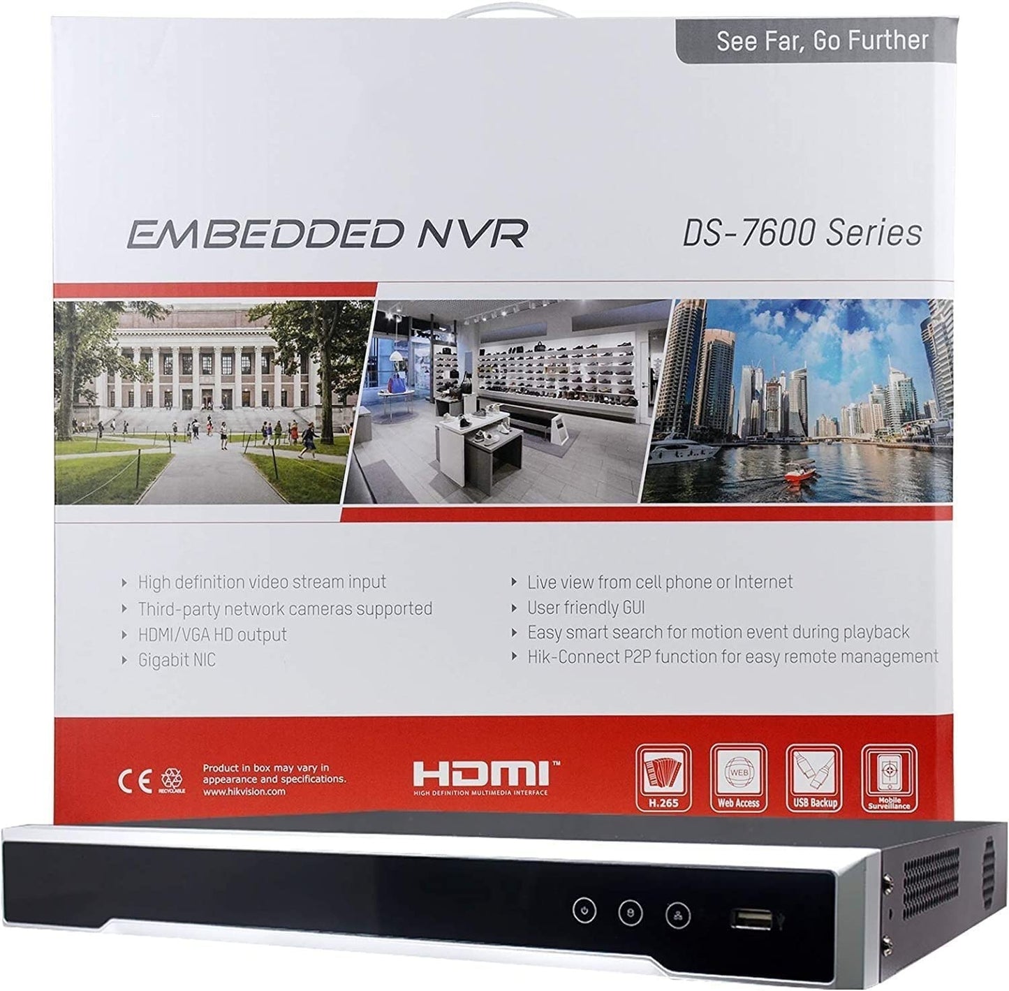 DS-7616NI-Q2/16P with 2TB Hard Drive Storage, H.265 16 Channel PoE 4K 8MP Network Video Recorder NVR, Plug & Play, International Original English