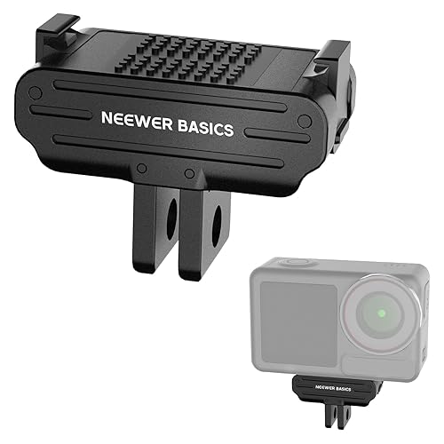 NEEWER Magnetic Quick Release Mount Adapter Compatible with DJI OSMO Action 5 Pro 4 3 360, Foldable Action Camera Stand Base Bracket Accessories, 2