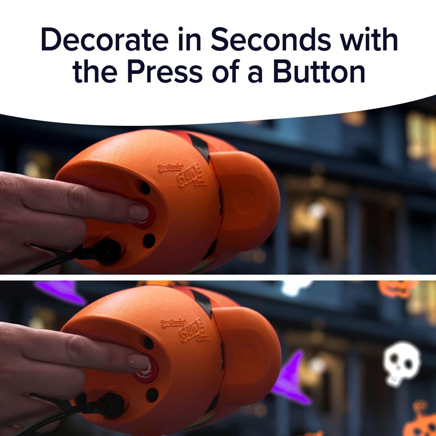 Star Shower Slide Show Halloween Holiday LED Projector, AS SEEN ON TV, Showcase Your Home With Full-Color Holiday Slides, Use 2 or More