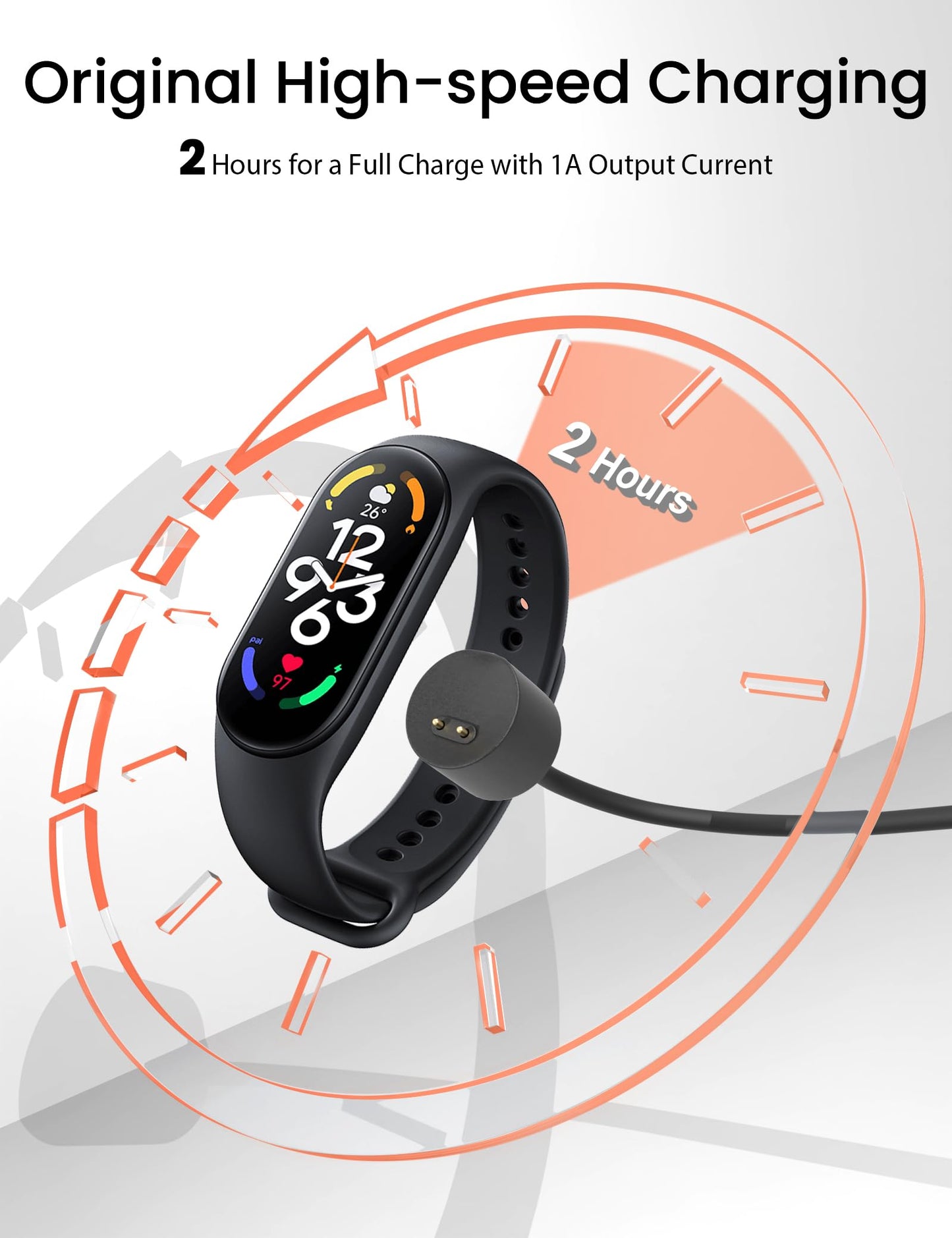 Sinoacc Charger for Xiaomi Mi Band 7/6/5, Amazfit Band 5 Replacement USB Magnetic Charging Cable Cord Accessories for Mi Band 7/6/5, Amazfit Band 5