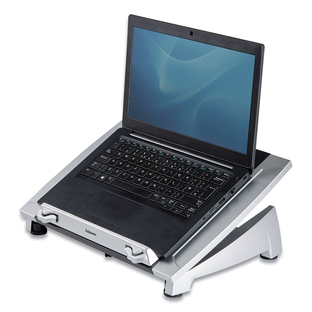 Fellowes 8036701 Office Suites Laptop Riser Plus, 15 1/16 x 10 1/2 x 6 1/2, Black/Silver