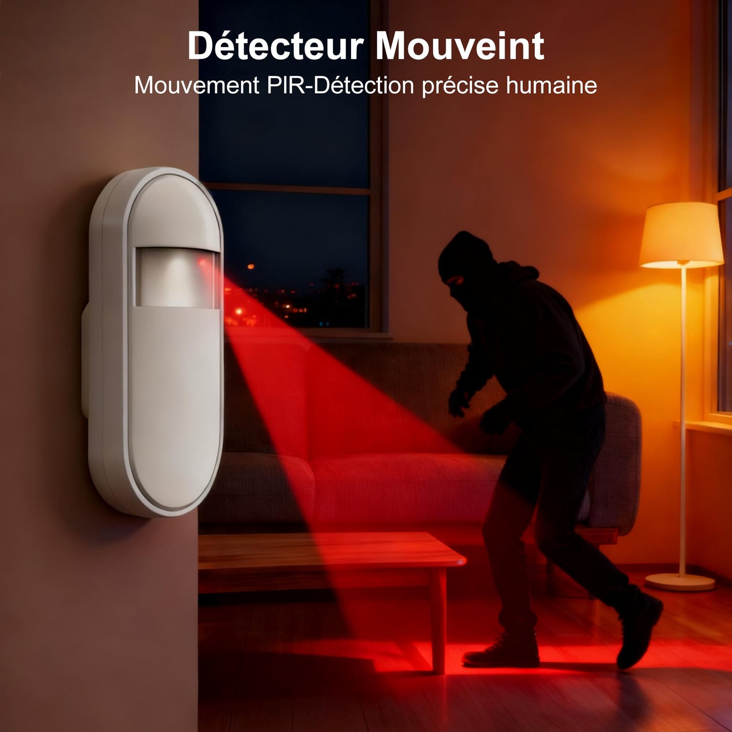 XUK Home Security System, Smart Home Alarm System with Door & PIR Motion Sensor, Compatible with Alexa/Google Home, Easy Installation Home Security