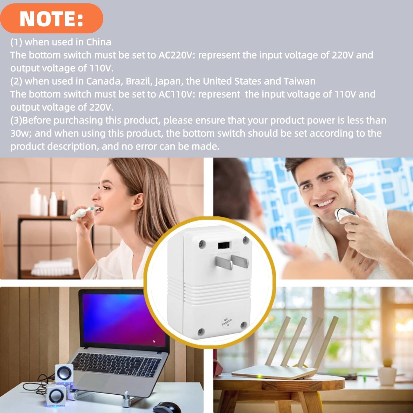 Voltage Converter 70W 110V/120V to 220V/240V Step-Up&Down Voltage Converter Transformer for Travel