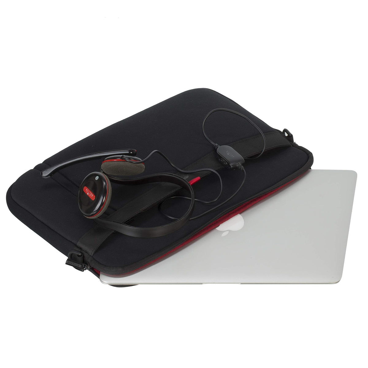 Rivacase 5120 Protective Laptop Sleeve for 13 Inch Notebook, Laptop Bag with Accessory Pocket, Black