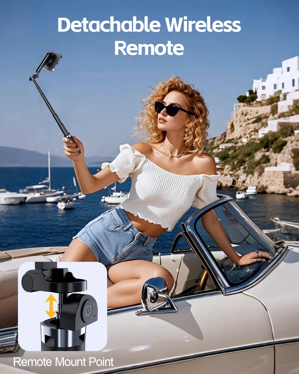 UBeesize Magnetic Mini Selfie Stick Tripod with Rechargeable Remote, Pocket Tripod for iPhone/Android, Compact Travel Stand for TikTok, YouTube, Live