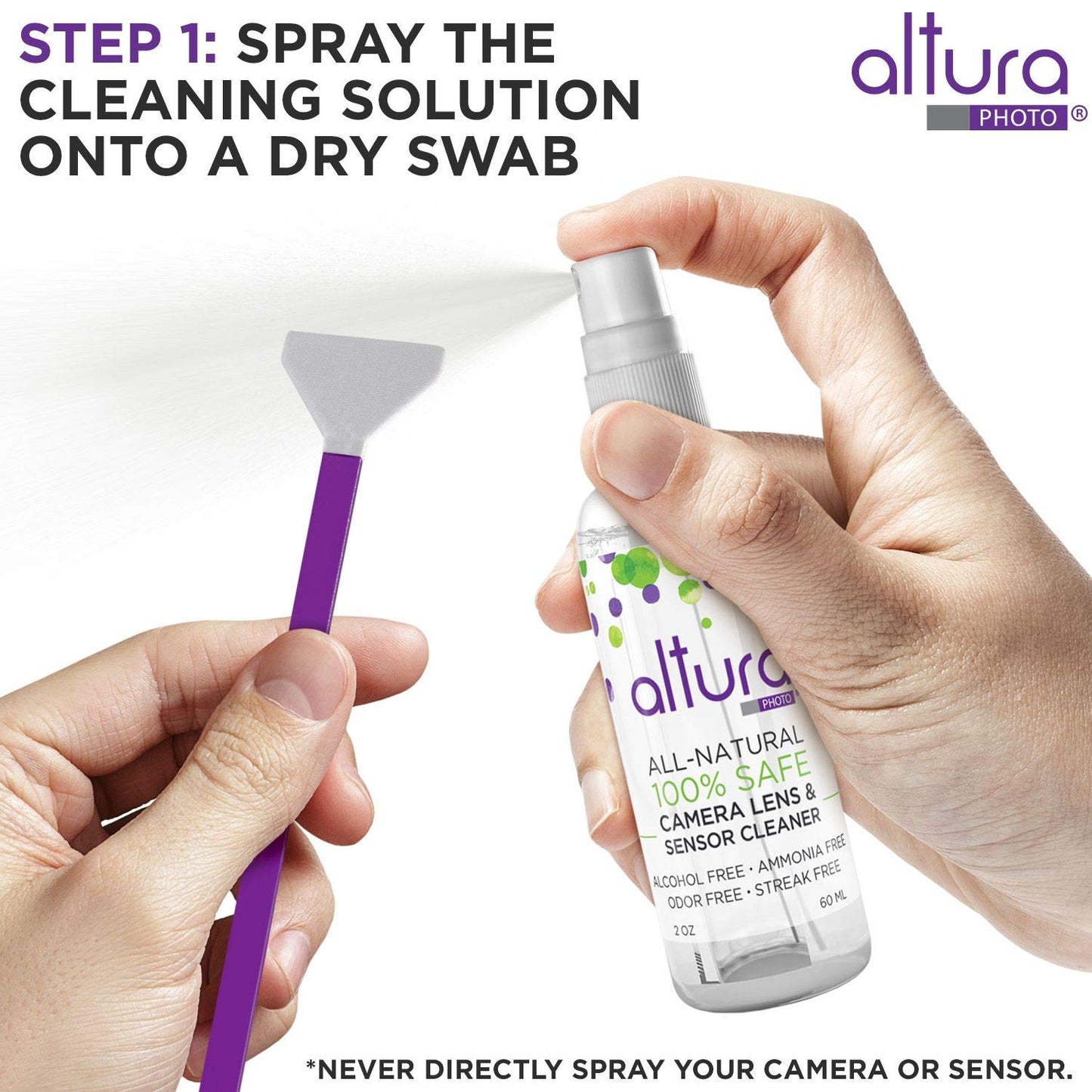 Altura Photo Professional Camera Cleaning Kit for Full Frame DSLR & Mirrorless Cameras - Lens and Sensor Cleaner - Includes Case, Spray, Swabs