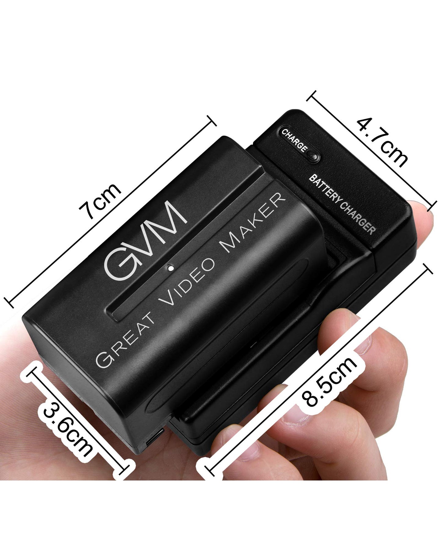 GVM 2 Pack NP-F750/770 Battery and Charger 4400mAh for Sony NP-F975, NP-F960, NP-F950, NP-F930, NP-F770, NP-F750, NP-F550, DCR, DSR, HDR, FDR, HVR
