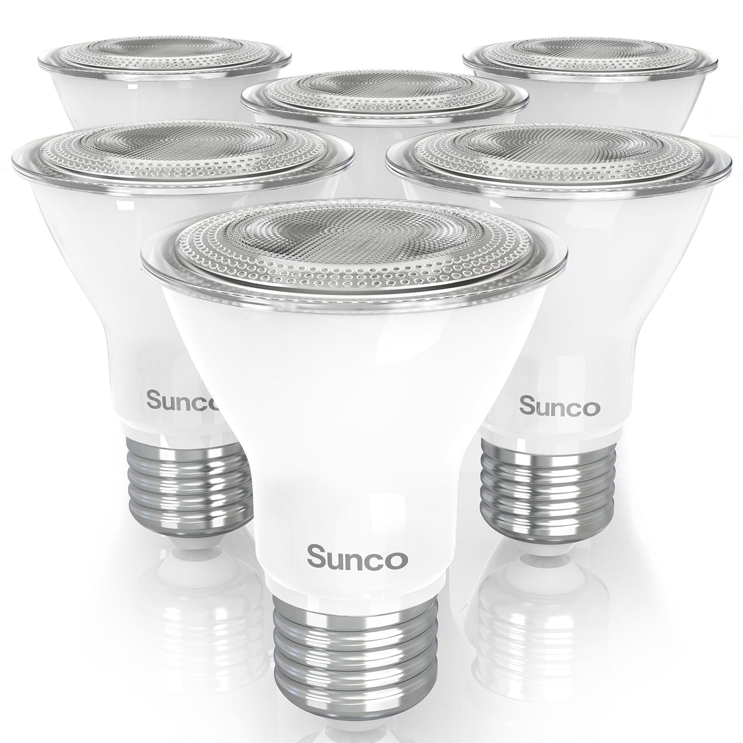 Sunco 6 Pack PAR20 LED Bulb, Flood Light, E26, 7W=50W, Track Lighting