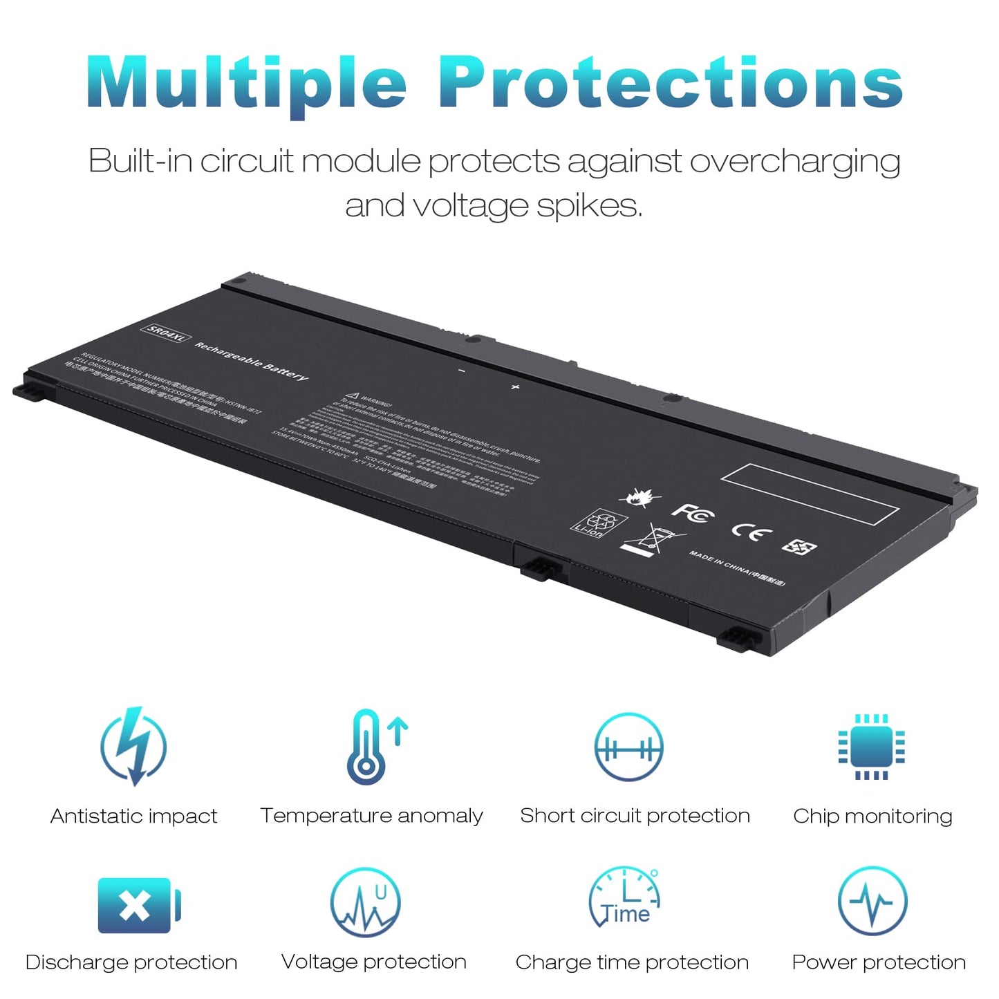 70Wh SR03XL SR04XL SRO4XL Laptop Battery for Hp 917678-171 917678-1B1 917678-2B1 917724-855 HSTNN-DB7W HSTNN-IB7Z HSTNN-IB72 TPN-C133 TPN-C134