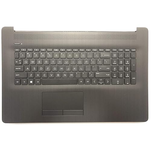 Replacement for HP Pavilion17BY 17-by 17CA 17-CA 17Q-CS Laptop Upper Case Palmrest Touchpad with Keyboard Assembly Part L22750-001 6070B1308103 Grey