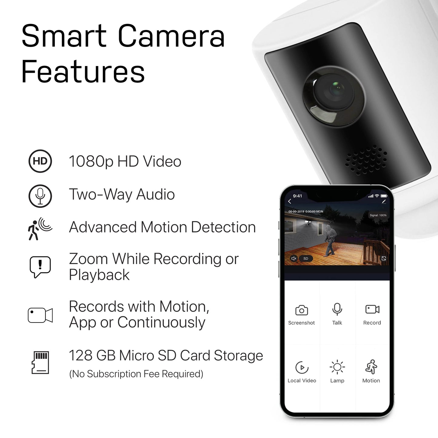 Feit Electric SEC3000/CAM/WIFI Outdoor LED Smart Security Camera with Motion Sensor, 2-Way Audio, 39-Watt Floodlight, Works with Alexa and Google