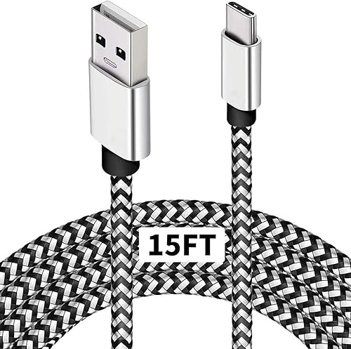 DEEGO Type C Charger Cable,15FT Long USB A to C Cable Compatible with Google Pixel 4 XL,Samsung S10 S9 Plus S8, Galaxy Note 10, LG V30, Braided