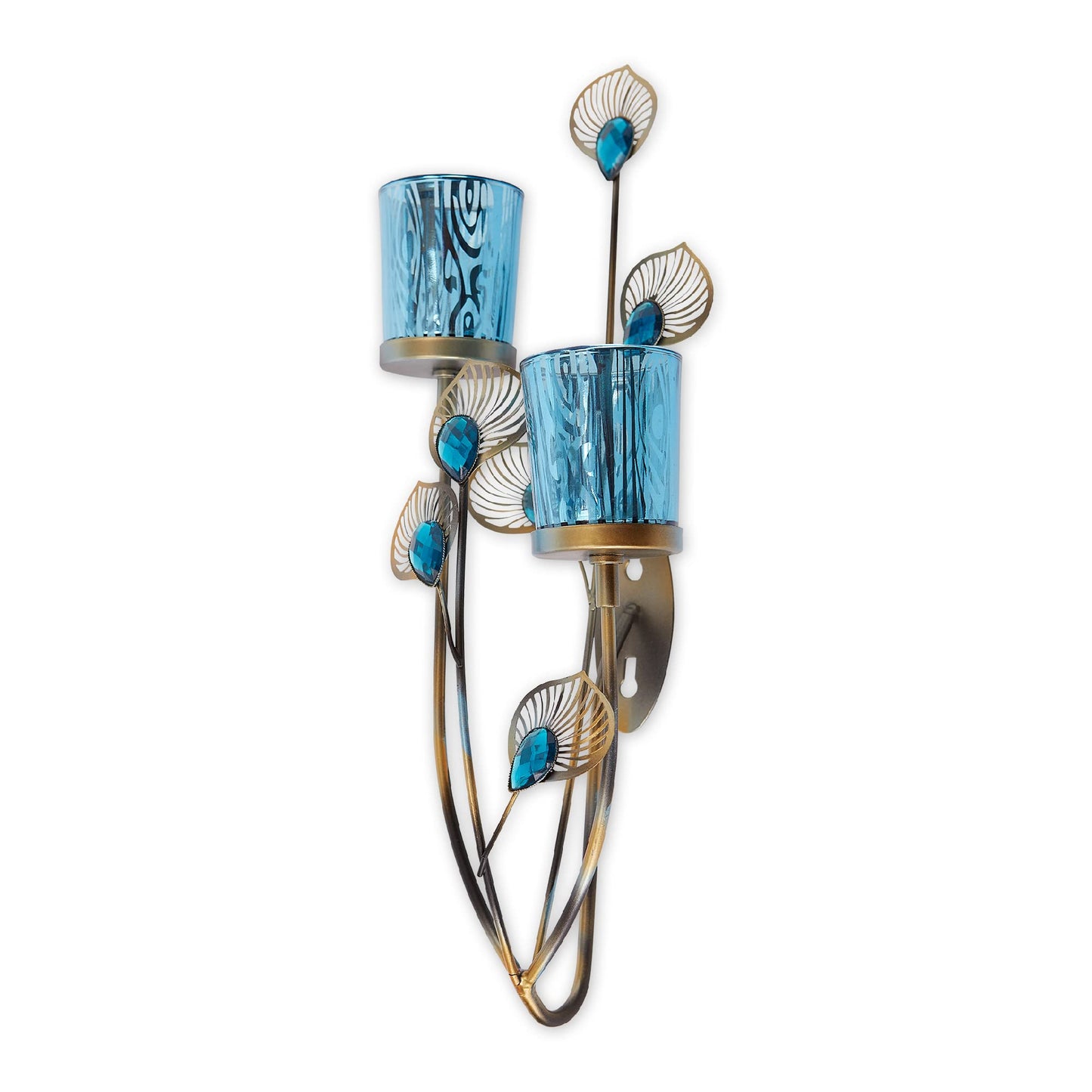 Exotic Peacock Plume Wall Sconce