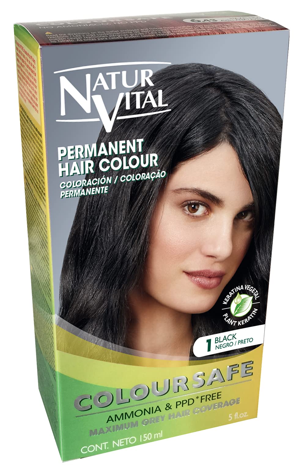 Permanent Hair Dye,Permanent Hair Color. Coloursafe, No Ammonia,Resorcinol,Parabens, or PDD. (~1 Black Hair)