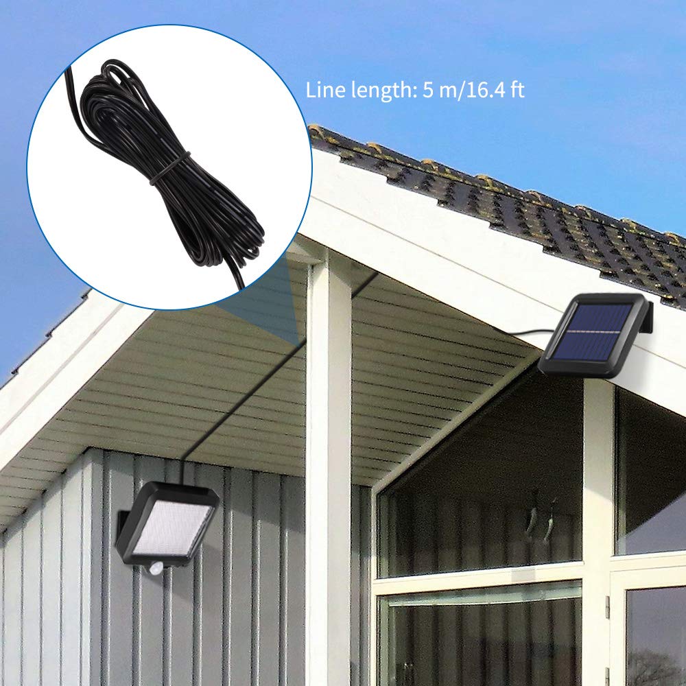AOZBZ Solar Power Wall Light, Outdoor Motion Sensor Light 56 LEDs Securtiy Night Light Separable Solar Panel Light for Patio Yard Deck Garage Driveway