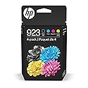 HP 923 Black, Cyan, Magenta, Yellow Ink Cartridges (4-Pack) | Works with Printer Series: OfficeJet 8120, OfficeJet Pro 8130 | Eligible for Instant Ink