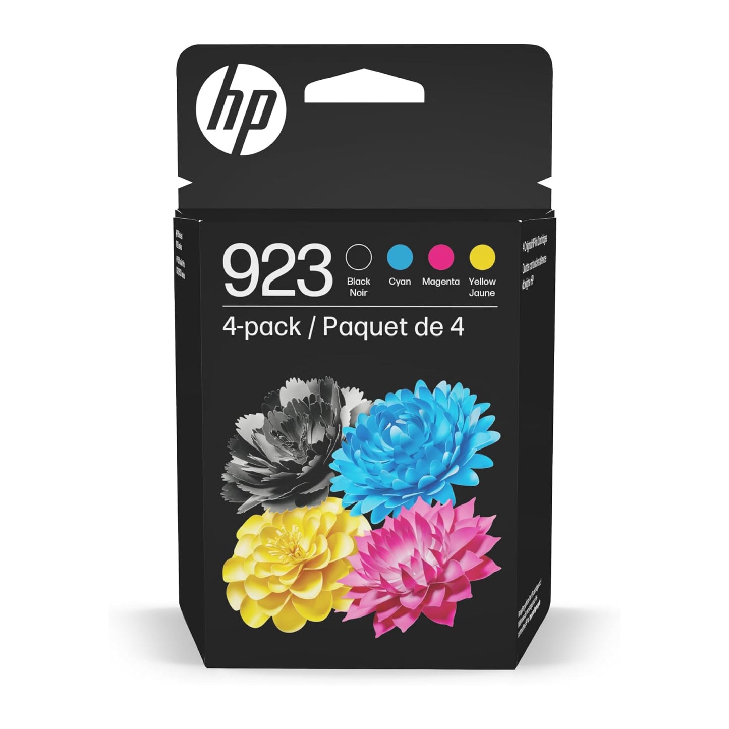 HP 923 Black, Cyan, Magenta, Yellow Ink Cartridges (4-Pack) | Works with Printer Series: OfficeJet 8120, OfficeJet Pro 8130 | Eligible for Instant Ink