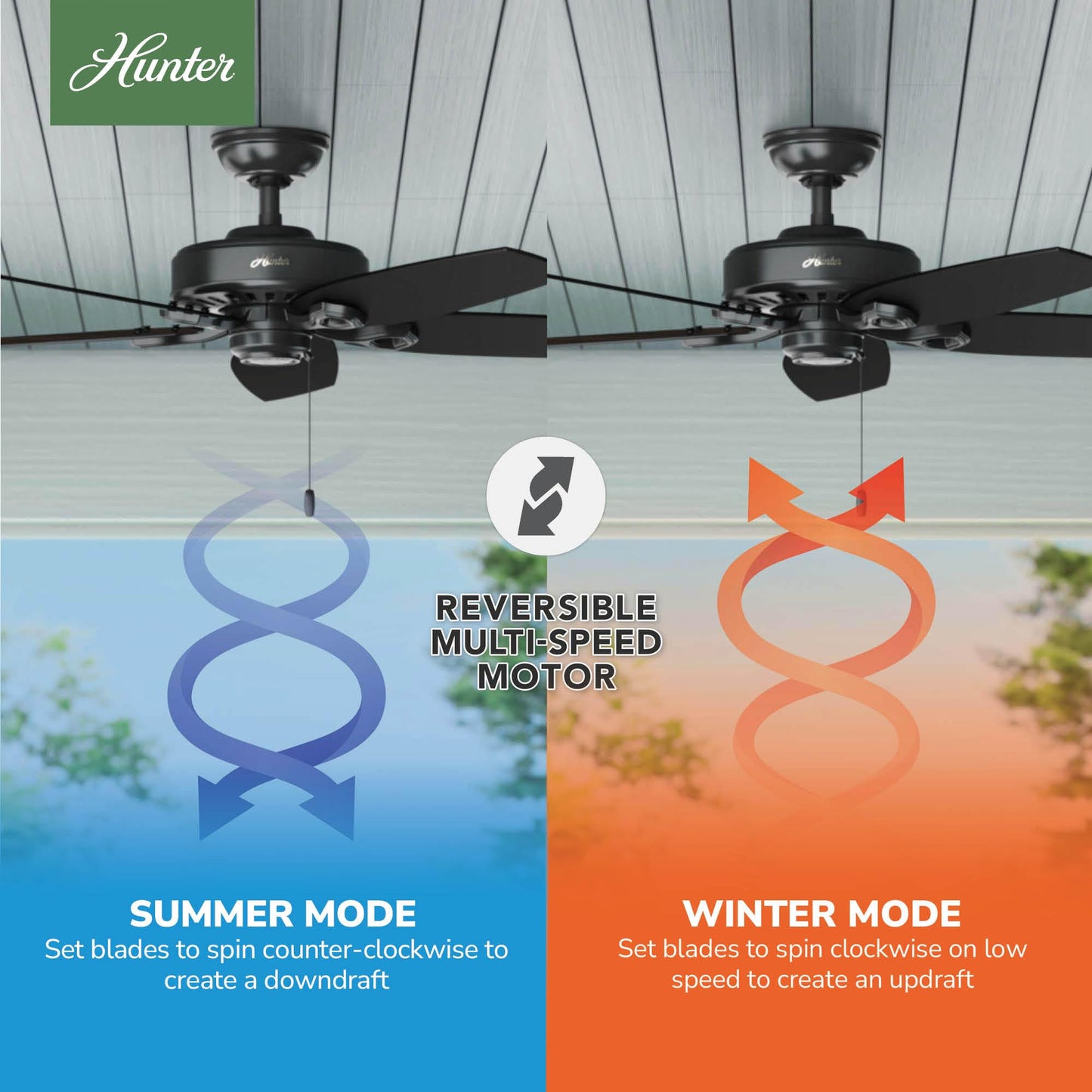 Hunter Builder Elite, Outdoor or Indoor, Ceiling Fan, 52 inch, Matte Black