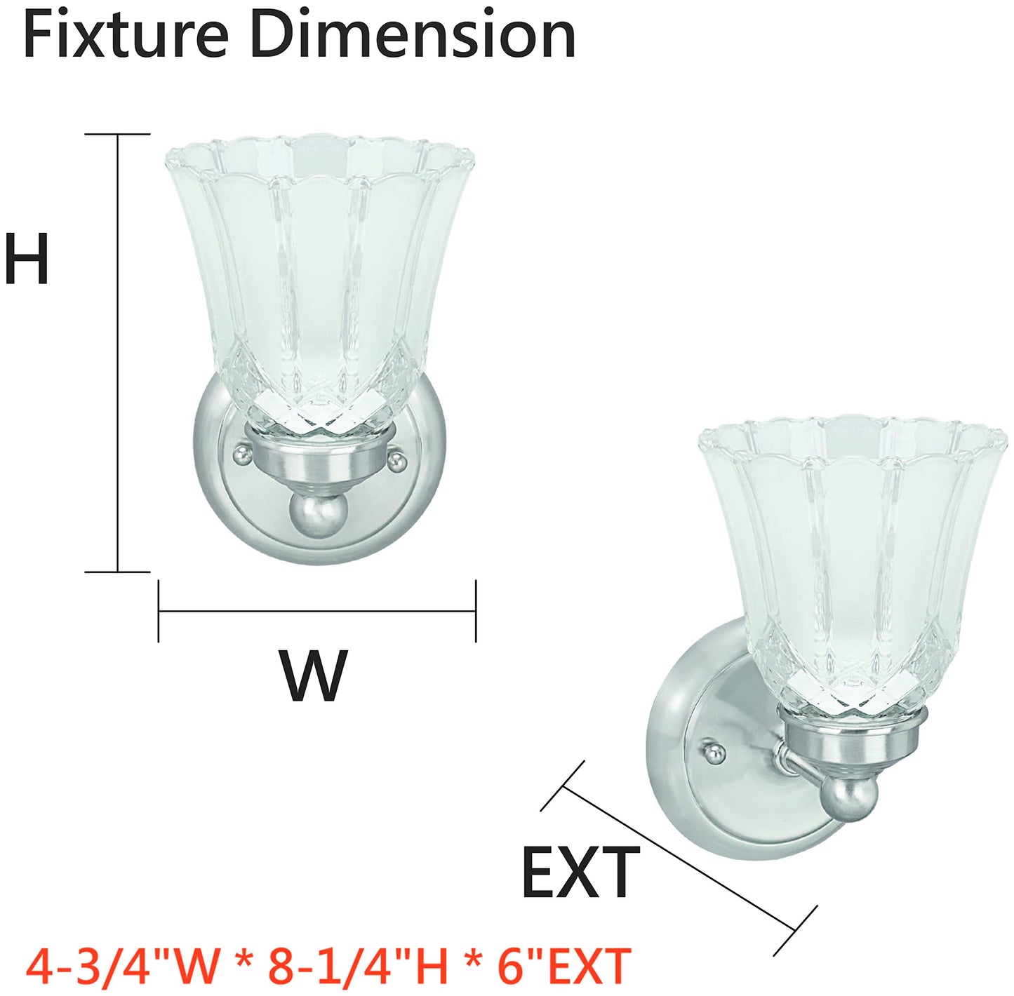 Aspen Creative 62170-1A, One-Light Metal Bathroom Vanity Wall Light Fixture, 4-3/4" Wide, Transitional Design in Satin Nickel