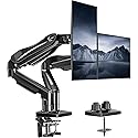 HUANUO Dual Monitor Stand, Fully Adjustable Gaming Monitor Desk Mount for 13-27? Computer Screens, Full Motion VESA 75x75/100x100 with C-Clamp