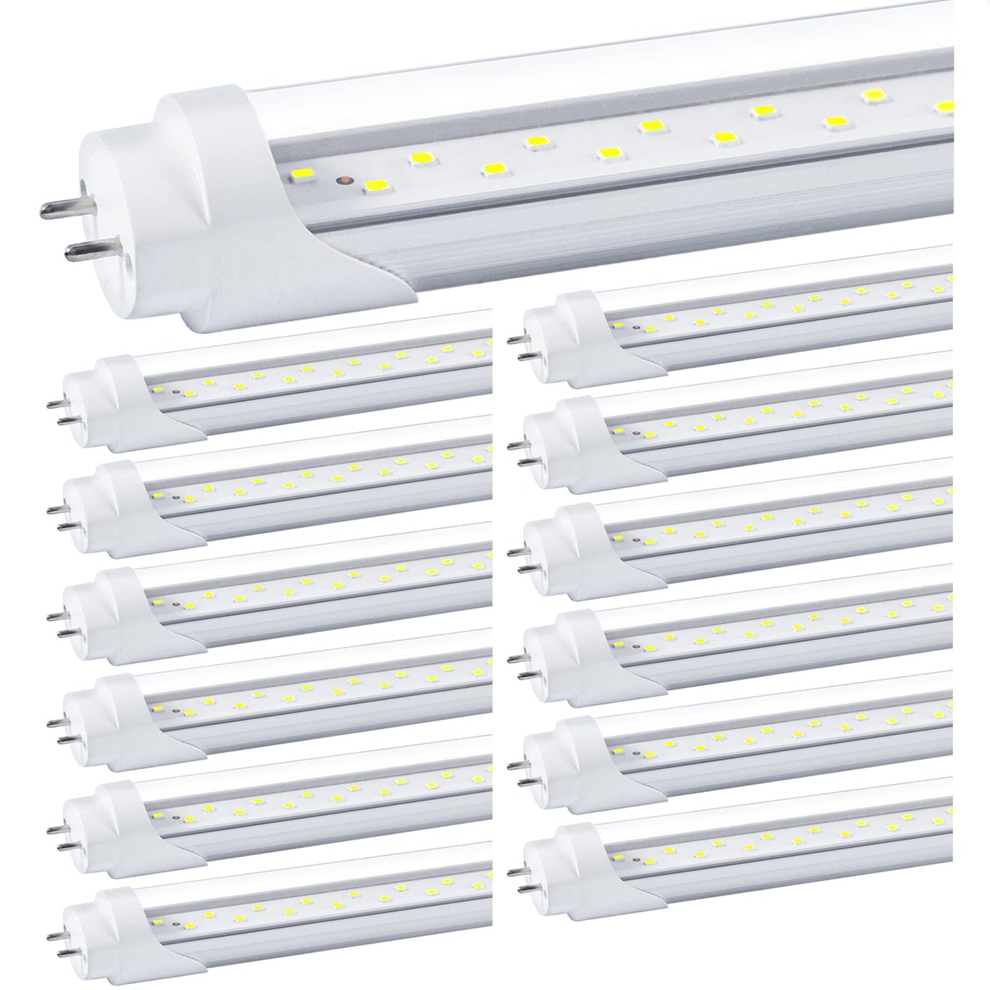 Nimgoti T8 LED Bulbs 4 Foot, 12-Pack 4FT LED Tube Light, 24W 3200LM, 5000K