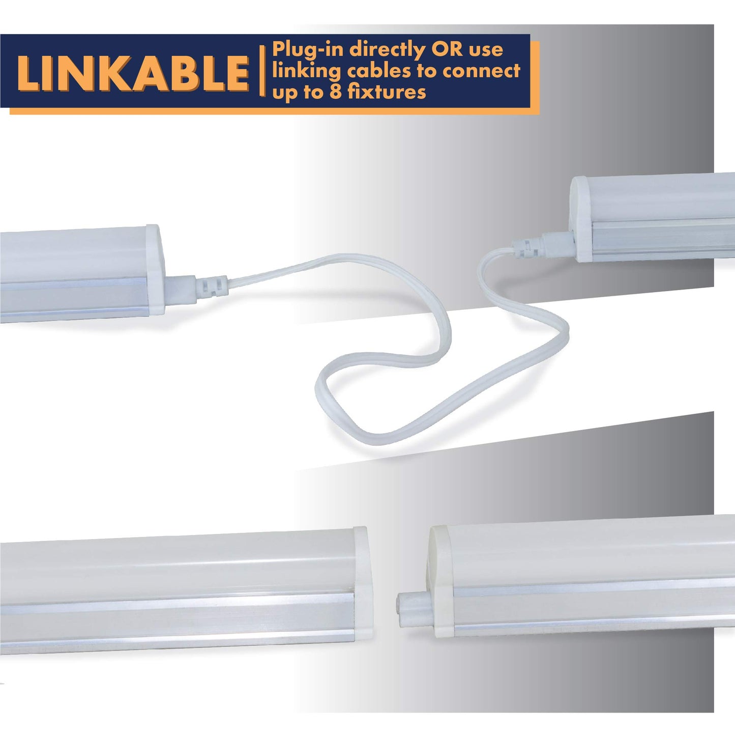 Newhouse Lighting 4FT T5 Light Fixture LED Shop Light 20W w/Selectable CCT, 2000 Lumens, 2700/4100K/5000K, Utility Ceiling Lights Linkable for Garage