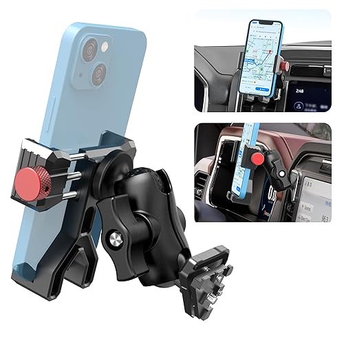 EASEORD Aluminum Vent Phone Mount Compatible with Ford F150 (2021-2025), F-250/F-350 (2023-2024), F150 Lightning XL & PRO?Metal Phone Holder with 360