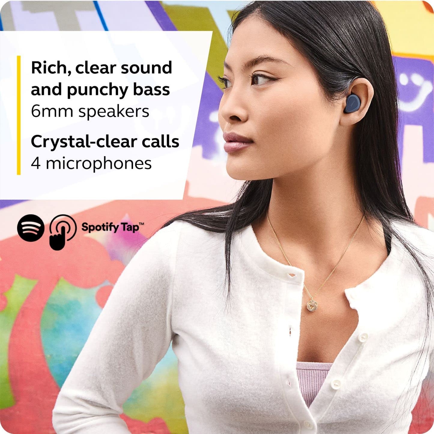 Jabra Elite 3 in Ear Wireless Bluetooth Earbuds - Noise Isolating True Wireless Buds with 4 Built-in Microphones for Clear Calls, Rich Bass