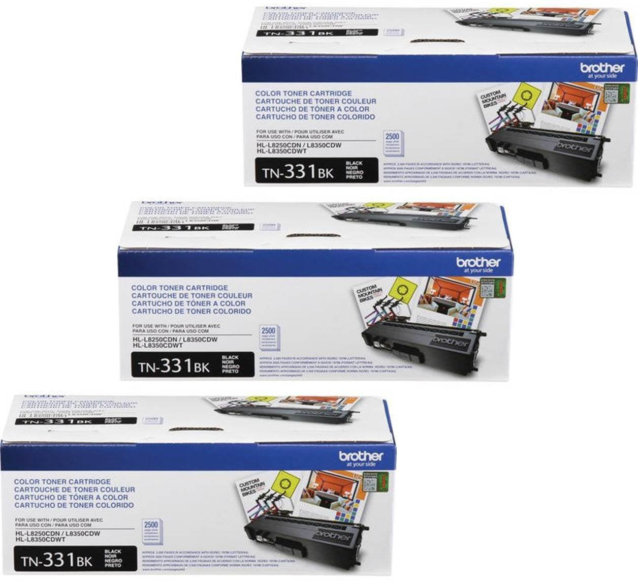 Brother Printer TN331BK Ink Cartridge (3, Black)